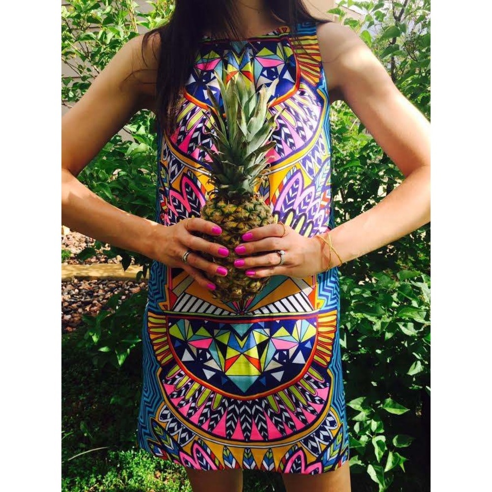 Mara Hoffman Geometric Print Sleeveless Shift Dress Colorful Kaleidoscope